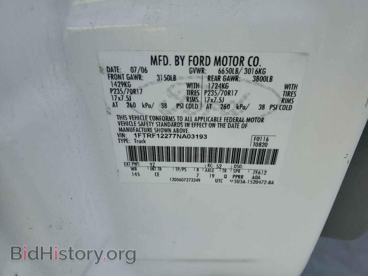 2007 FORD All Models - VIN: 1FTRF12277NA03193 - Photo 12