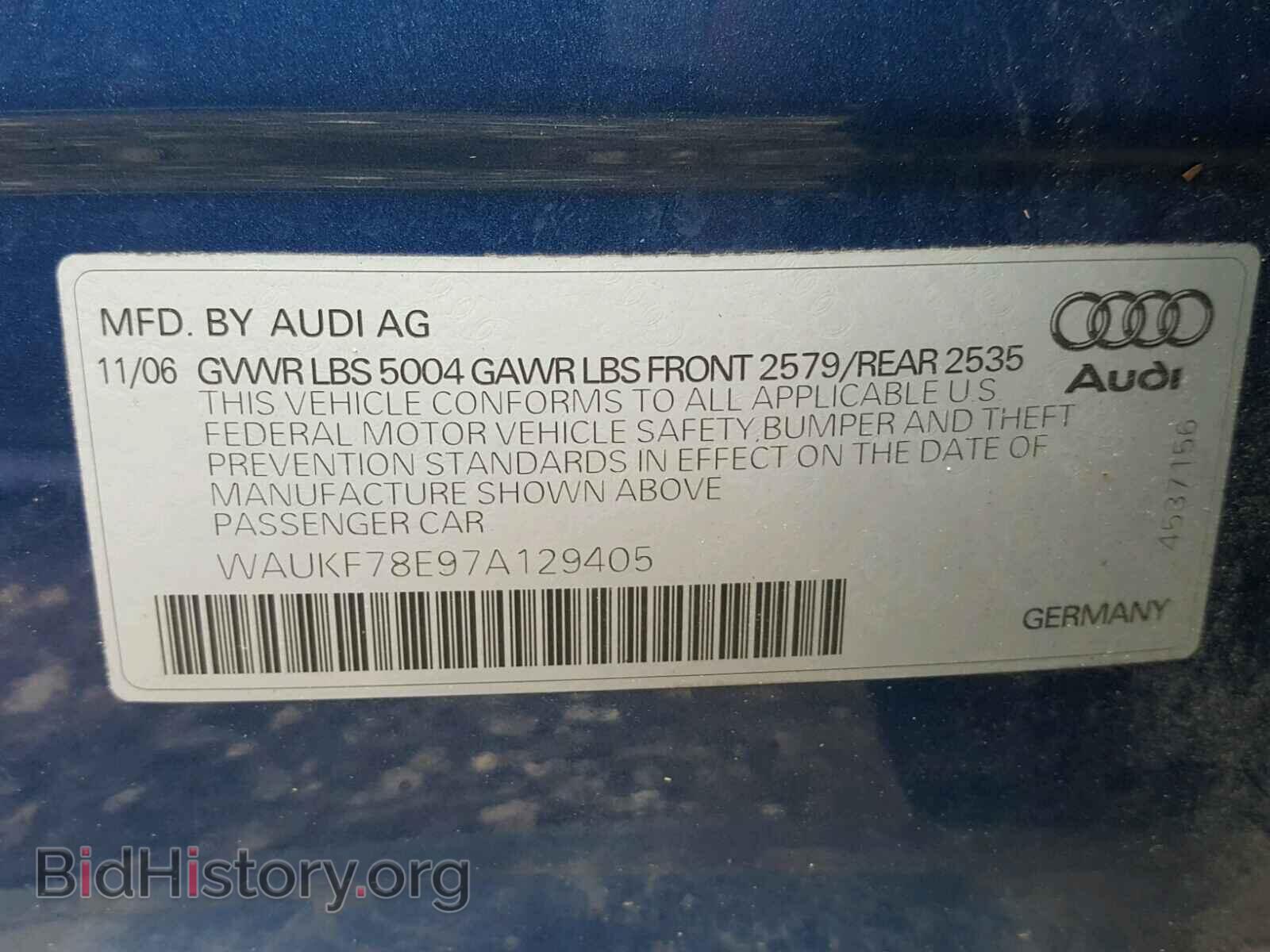 2007 AUDI A4 - VIN: WAUKF78E97A129405 - Photo 10