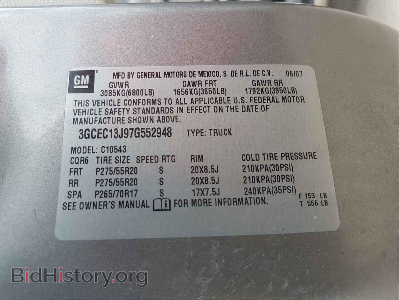2007 CHEVROLET SILVERADO - VIN: 3GCEC13J97G552948 - Фото 10