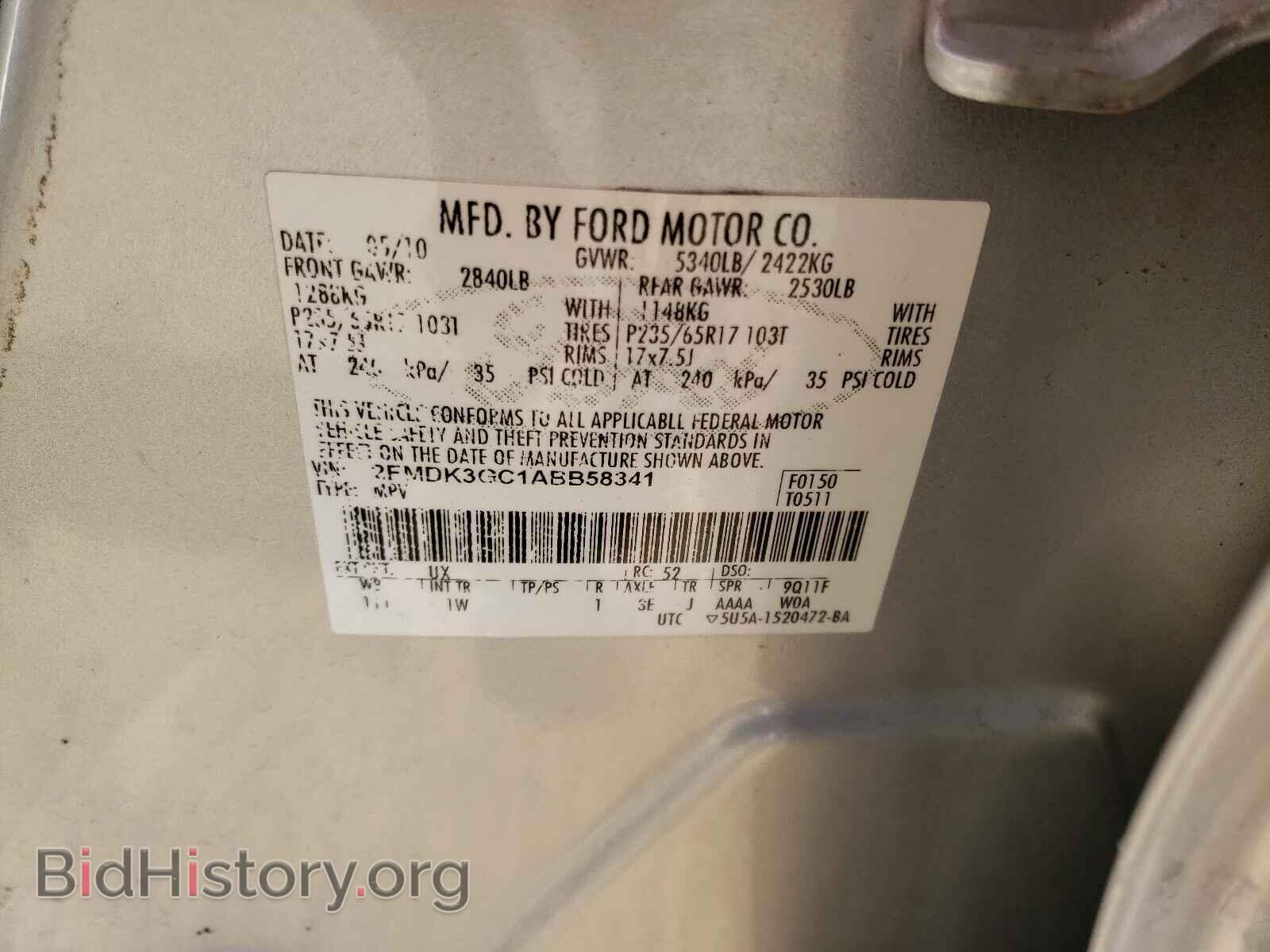 2010 FORD EDGE - VIN: 2FMDK3GC1ABB58341 - Photo 10