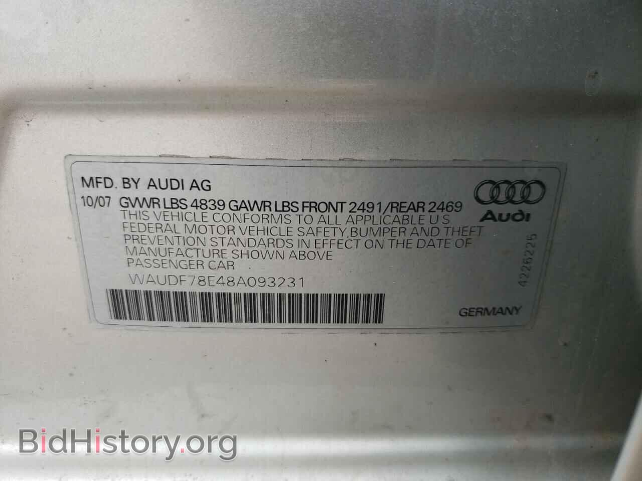 2008 AUDI A4 - VIN: WAUDF78E48A093231 - Photo 13