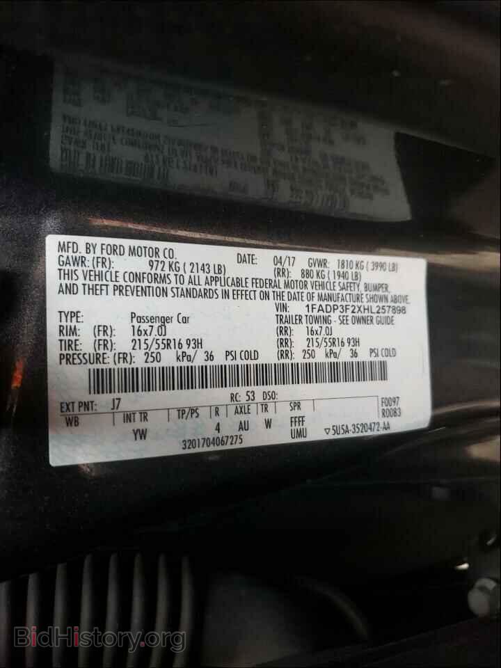 2017 FORD FOCUS - VIN: 1FADP3F2XHL257898 - Фото 10
