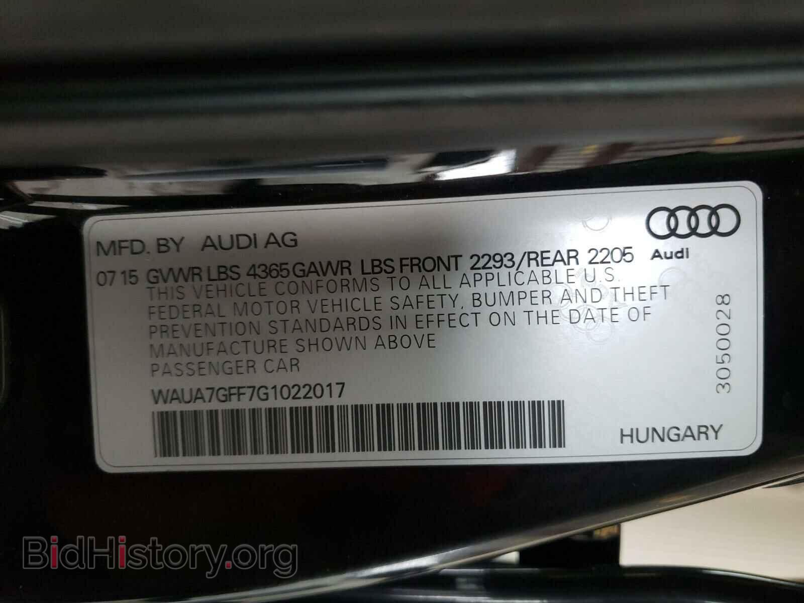 2016 AUDI A3 - VIN: WAUA7GFF7G1022017 - Фото 10