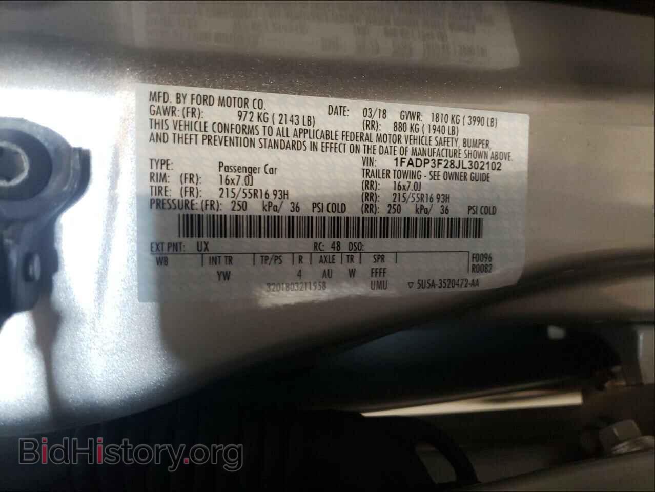 2018 FORD FOCUS - VIN: 1FADP3F28JL302102 - Фото 10