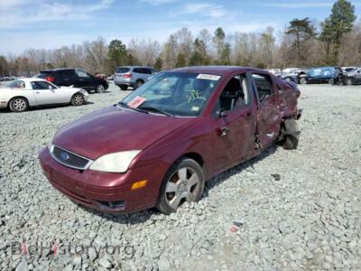2006 Ford FOCUS Focus ZX4, бордовый — VIN 1FAHP34N16W219664, Copart