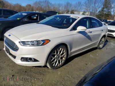 2014 Ford FUSION TITANIUM, white — VIN 3FA6P0K95ER211161, Copart
