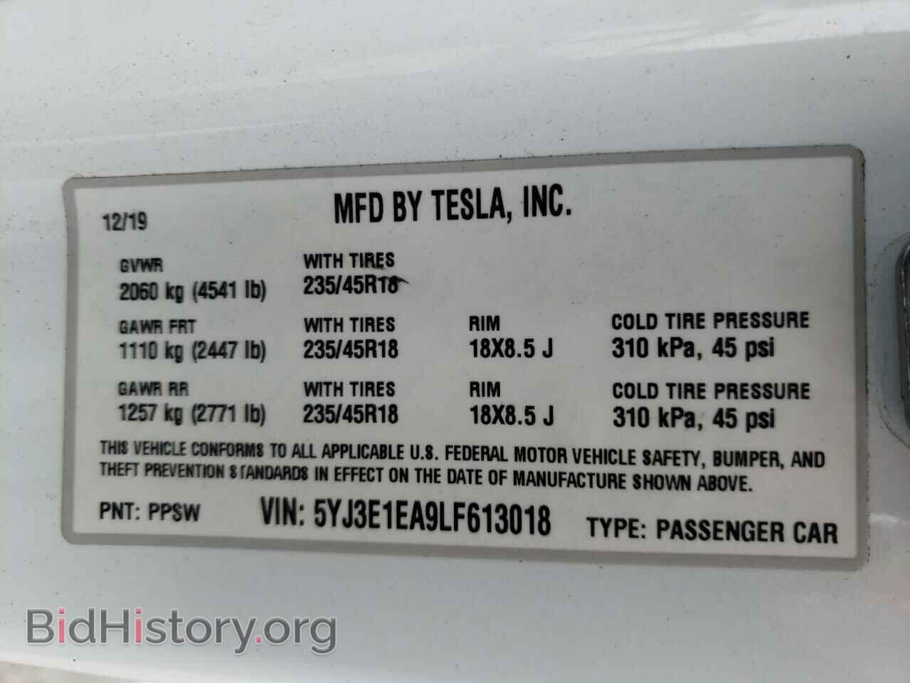 2020 TESLA MODEL 3 - VIN: 5YJ3E1EA9LF613018 - Photo 10