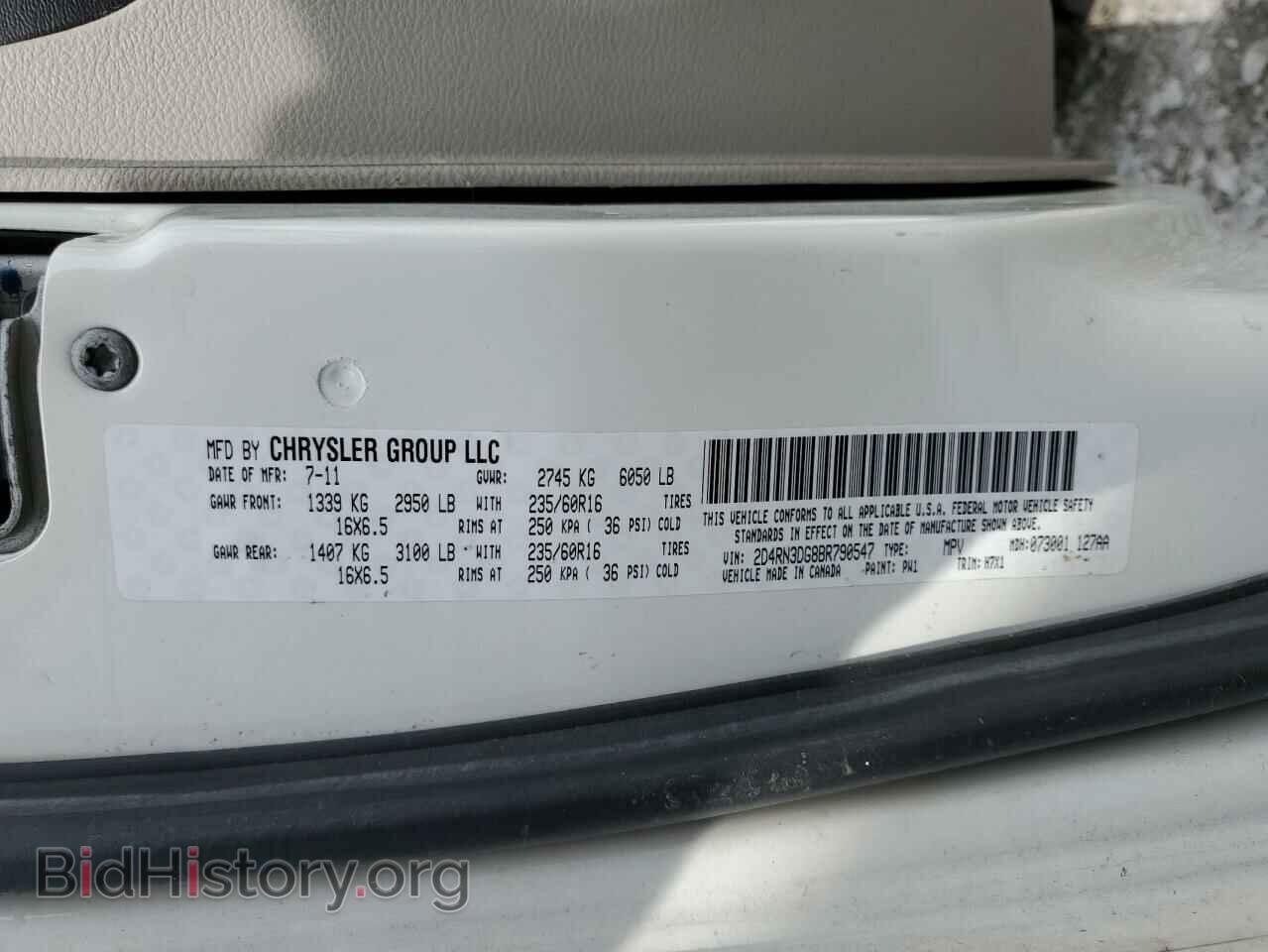 2011 DODGE CARAVAN - VIN: 2D4RN3DG8BR790547 - Photo 13