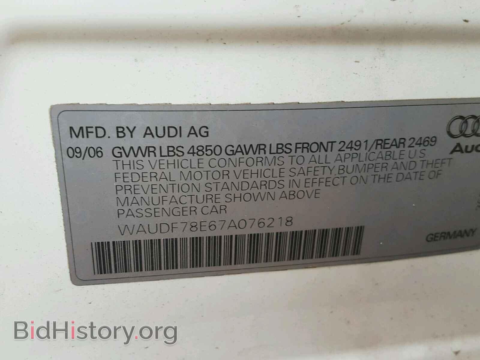 2007 AUDI A4 - VIN: WAUDF78E67A076218 - Photo 10