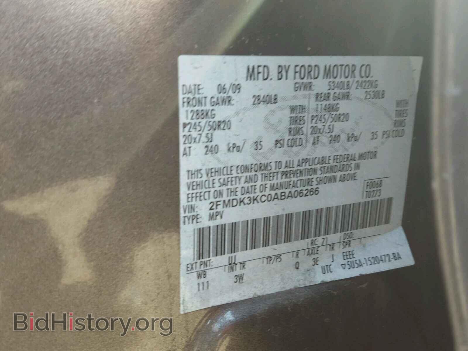 2010 FORD EDGE - VIN: 2FMDK3KC0ABA06266 - Photo 10