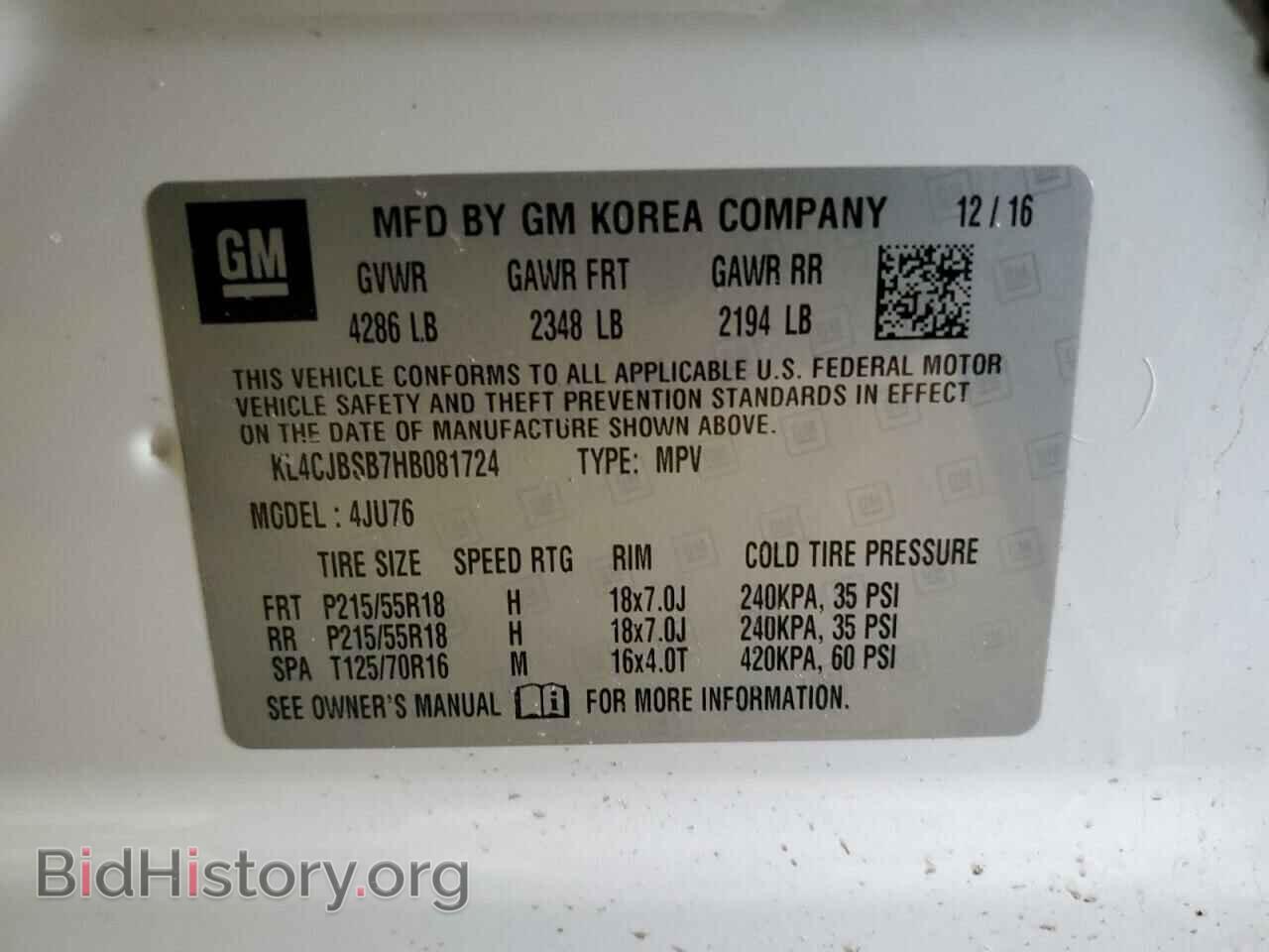 2017 BUICK ENCORE - VIN: KL4CJBSB7HB081724 - Photo 12