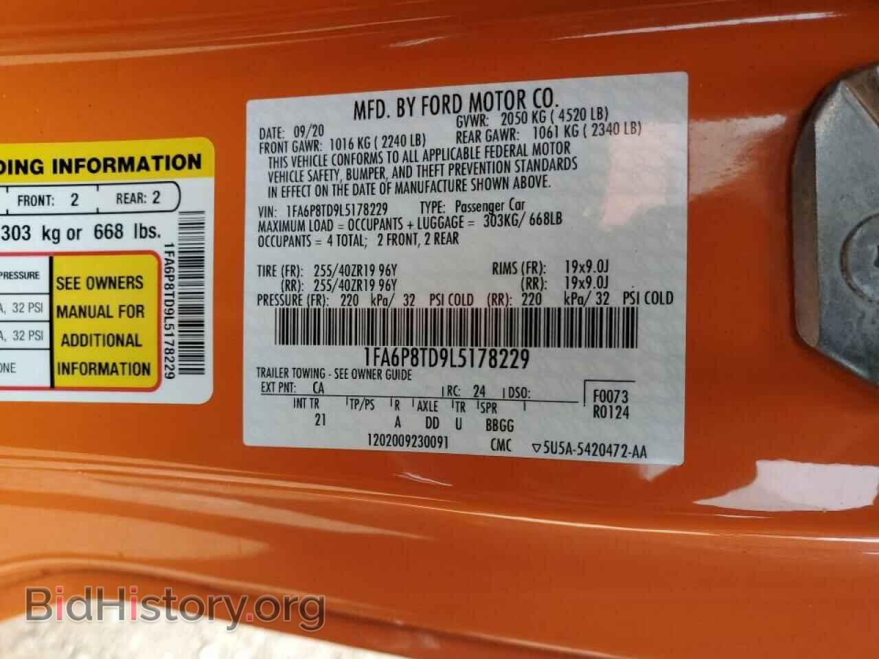 2020 FORD ALL Models - VIN: 1FA6P8TD9L5178229 - Photo 12