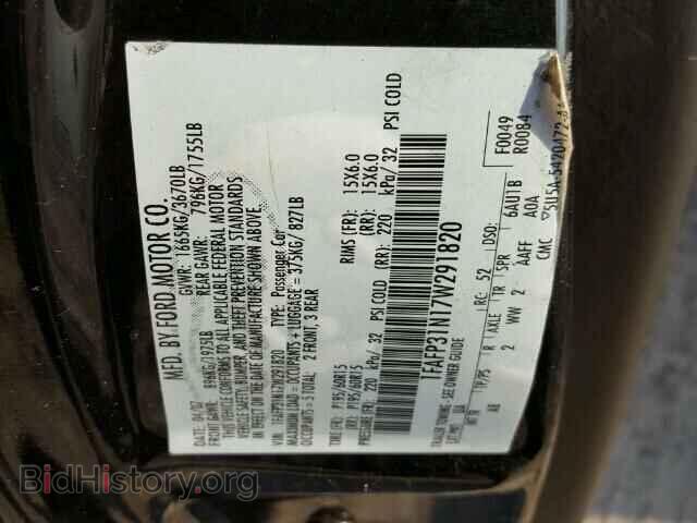 2007 FORD FOCUS - VIN: 1FAFP31N17W291820 - Фото 10