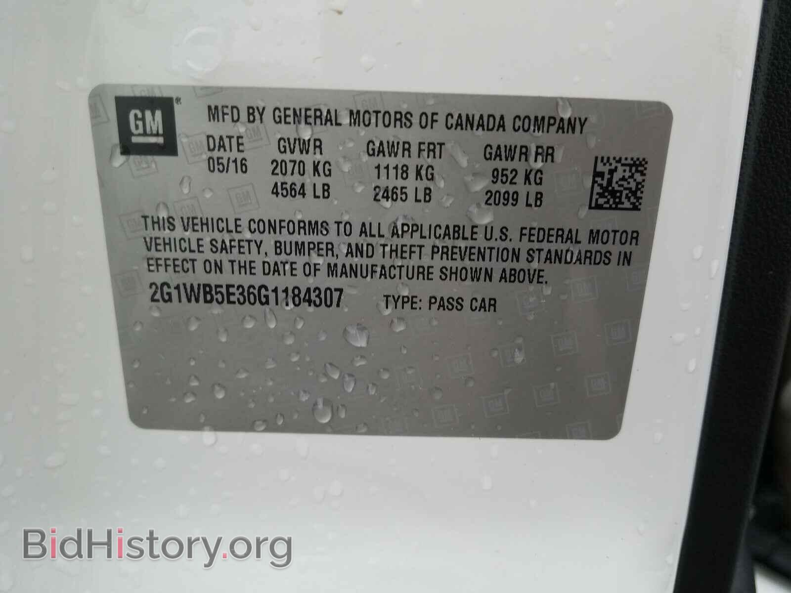 2016 CHEVROLET IMPALA - VIN: 2G1WB5E36G1184307 - Фото 10