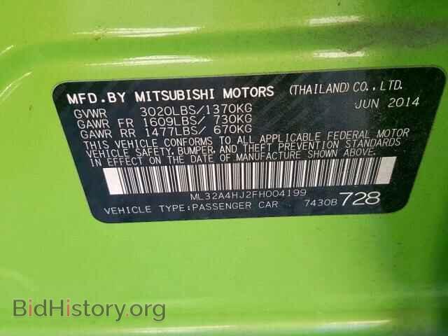 2015 MITSUBISHI MIRAGE - VIN: ML32A4HJ2FH004199 - Фото 10