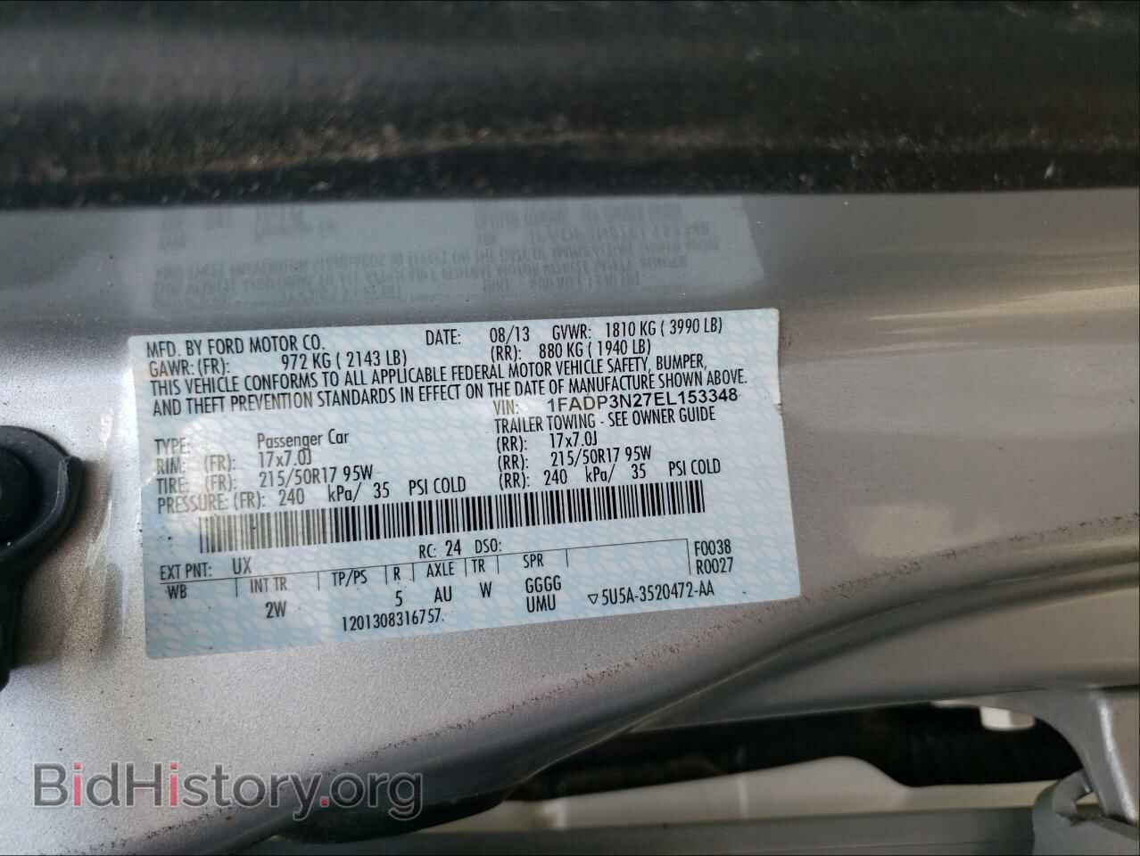 2014 FORD FOCUS - VIN: 1FADP3N27EL153348 - Фото 10