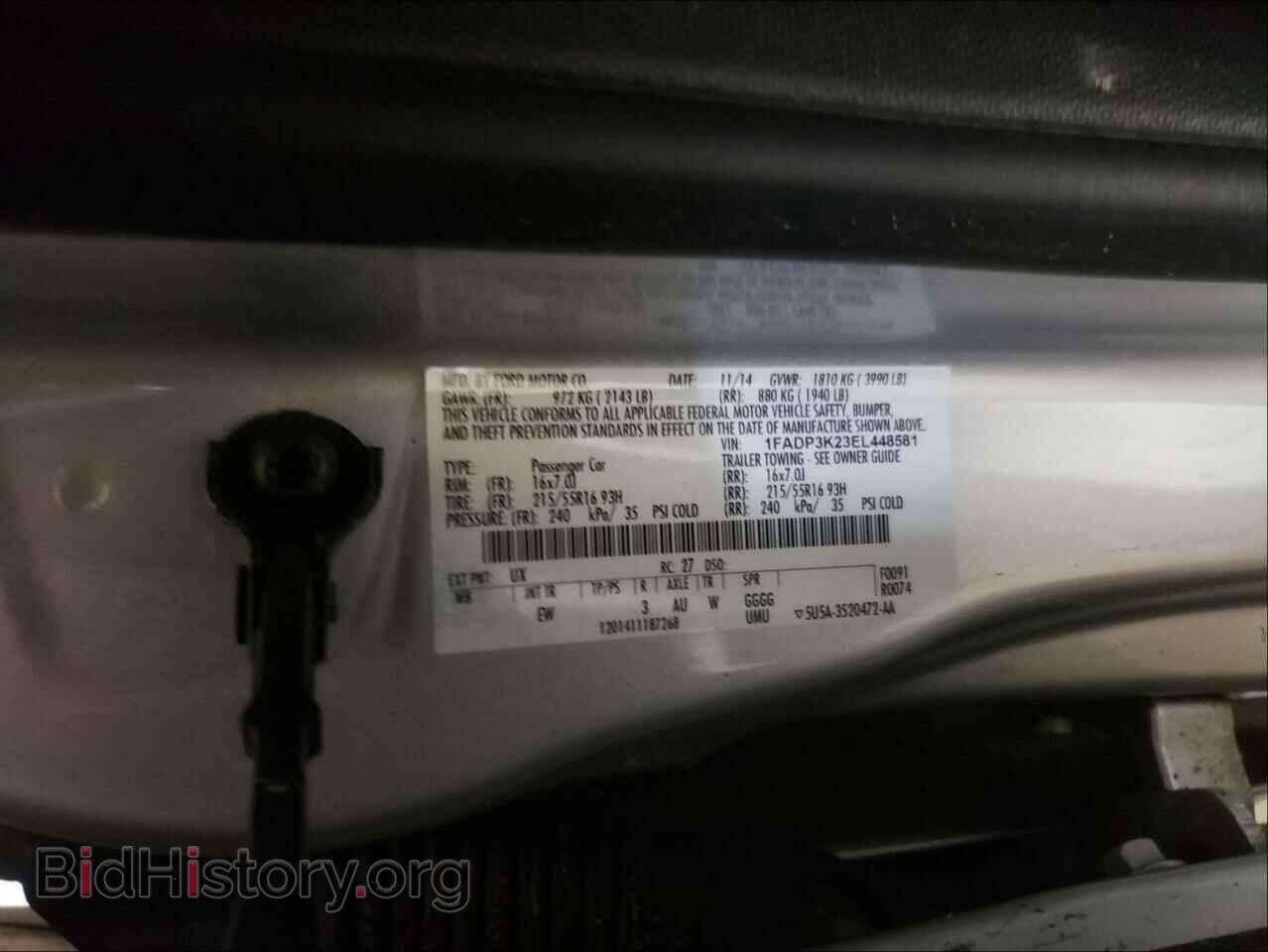 2014 FORD FOCUS - VIN: 1FADP3K23EL448581 - Photo 10