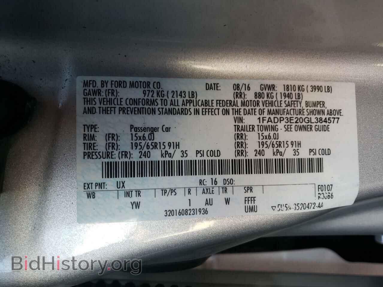 2016 FORD FOCUS - VIN: 1FADP3E20GL384577 - Фото 10