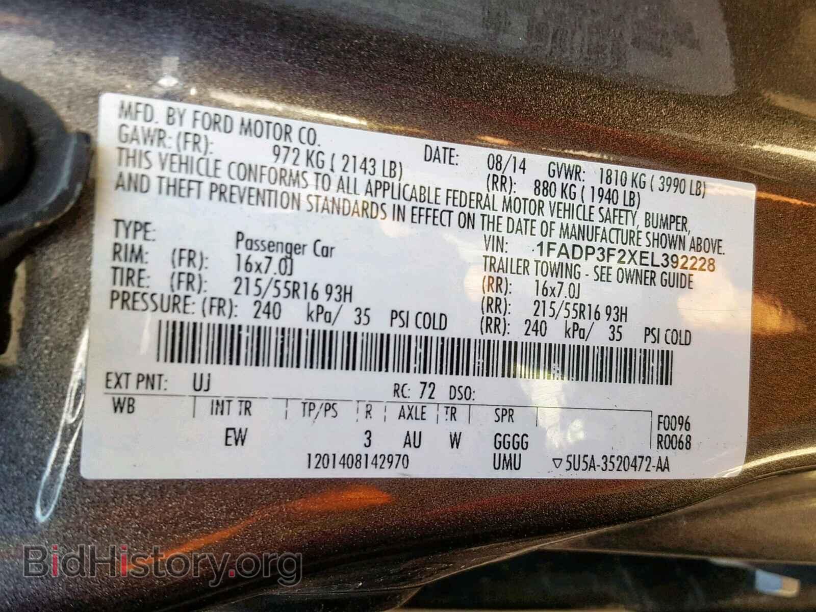 2014 FORD FOCUS SE - VIN: 1FADP3F2XEL392228 - Фото 10