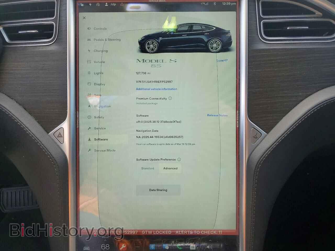 2014 TESLA MODEL S - VIN: 5YJSA1H18EFP52997 - Фото 9