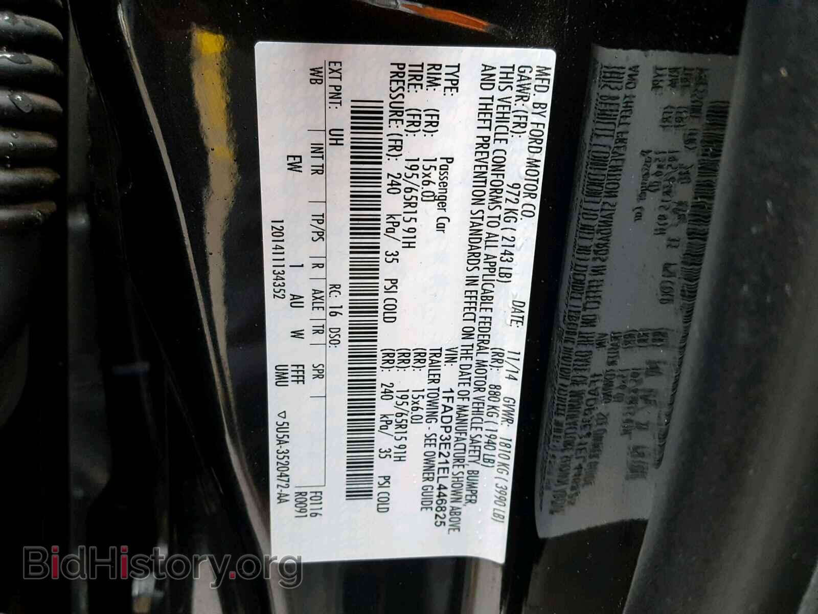 2014 FORD FOCUS - VIN: 1FADP3E21EL446825 - Фото 10