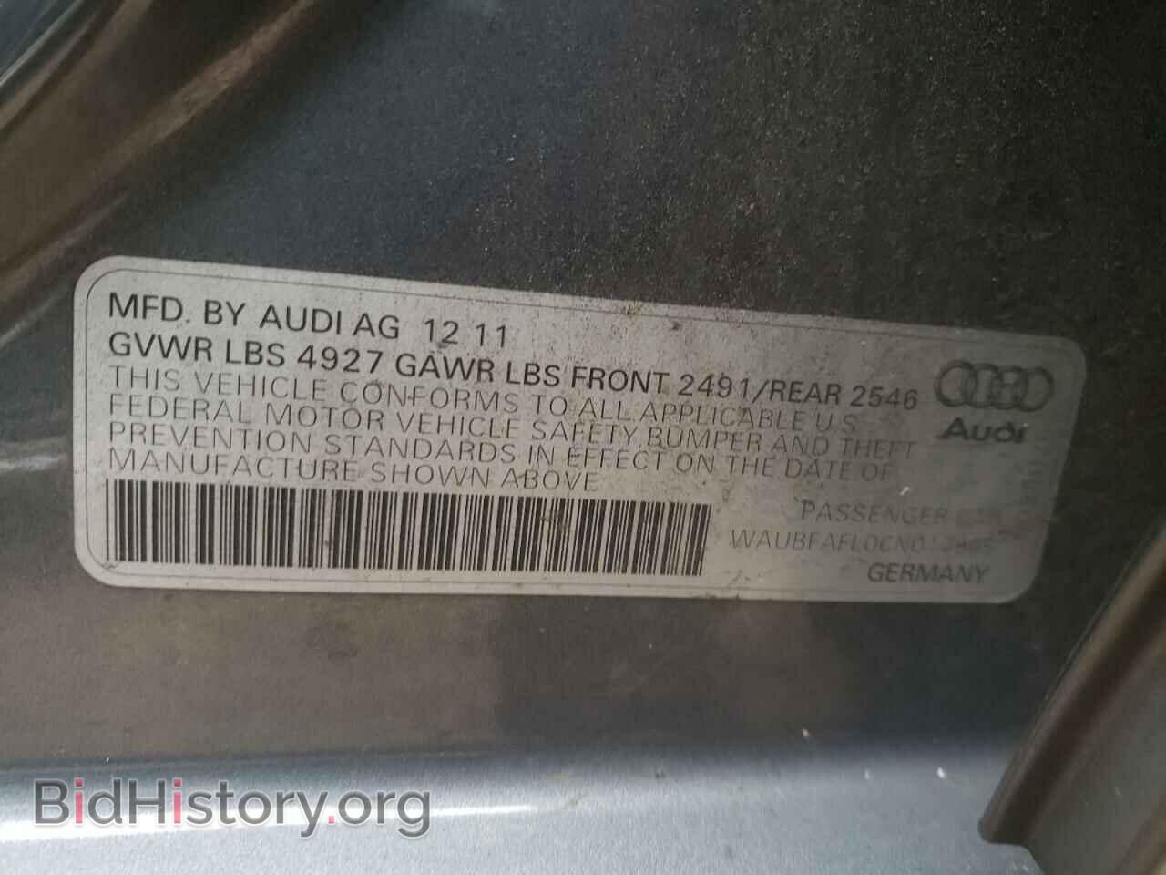 2012 AUDI A4 - VIN: WAUBFAFL0CN017965 - Photo 10