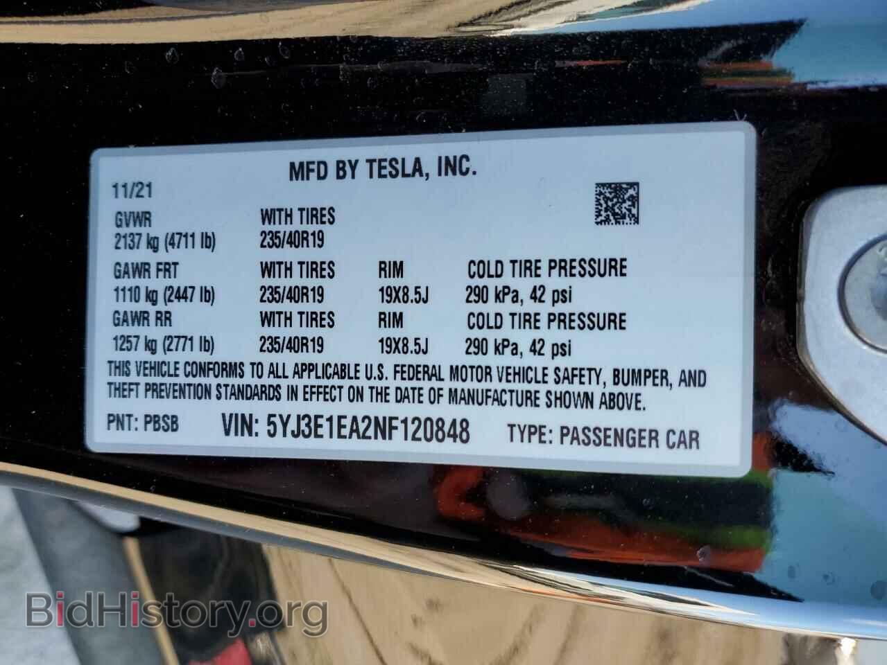 2022 TESLA MODEL 3 - VIN: 5YJ3E1EA2NF120848 - Photo 12