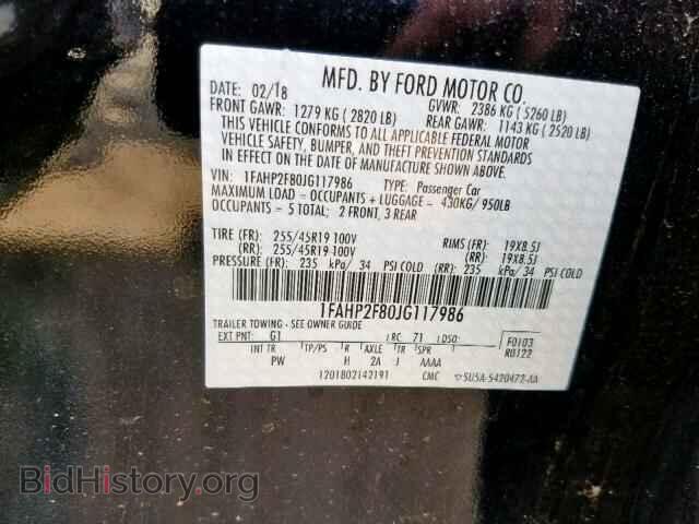 2018 FORD TAURUS - VIN: 1FAHP2F80JG117986 - Фото 10