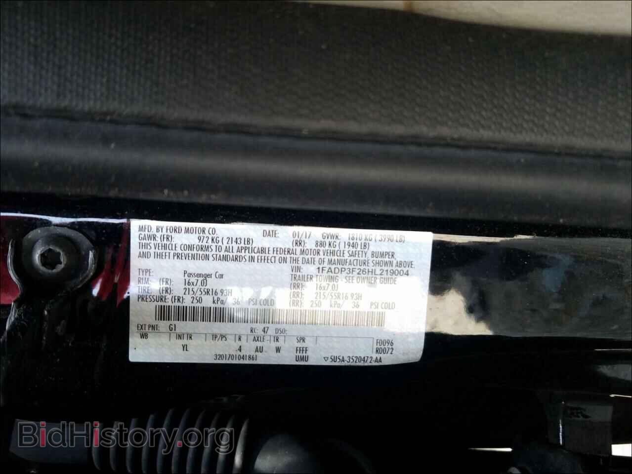 2017 FORD FOCUS - VIN: 1FADP3F26HL219004 - Фото 10