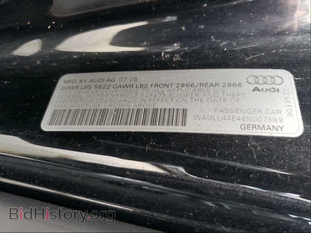 2006 AUDI A8 - VIN: WAULL44E46N007589 - Фото 10