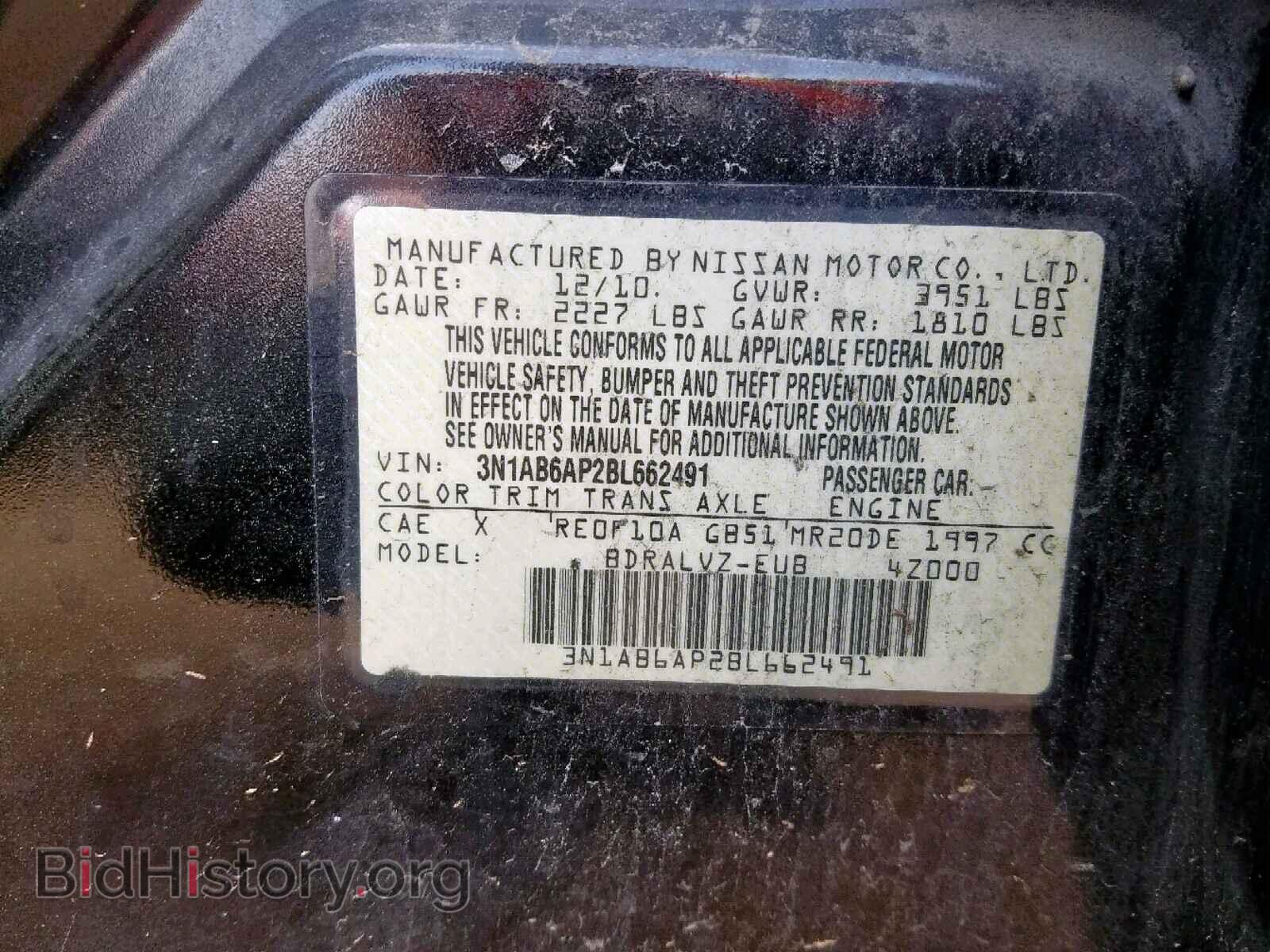 2011 NISSAN SENTRA - VIN: 3N1AB6AP2BL662491 - Фото 10