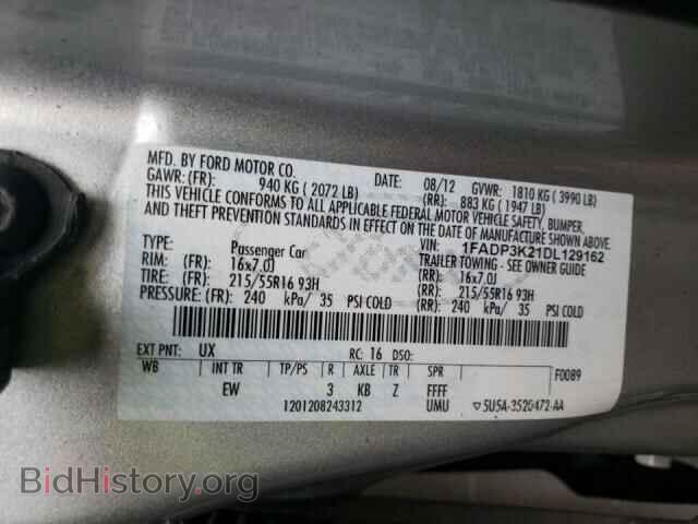 2013 FORD FOCUS - VIN: 1FADP3K21DL129162 - Фото 10