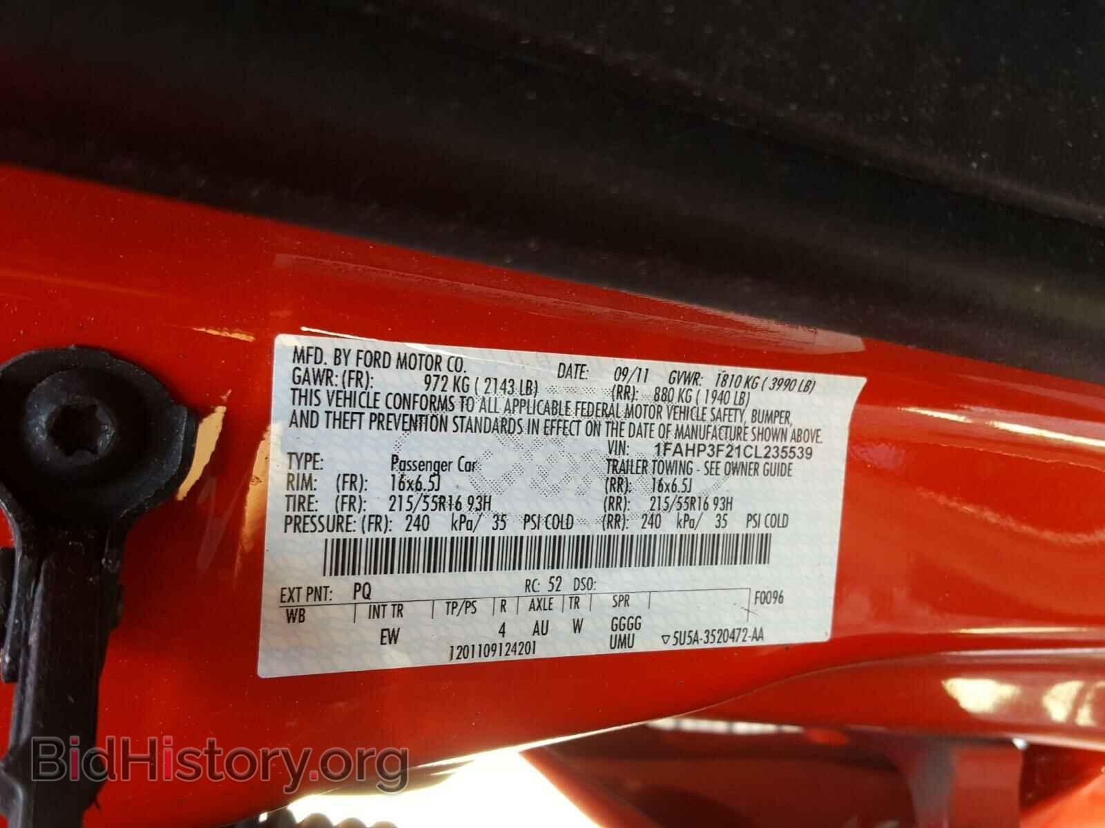 2012 FORD FOCUS - VIN: 1FAHP3F21CL235539 - Фото 10