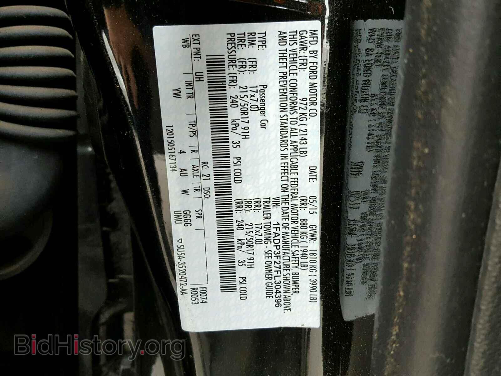 2015 FORD FOCUS - VIN: 1FADP3F27FL304396 - Фото 10