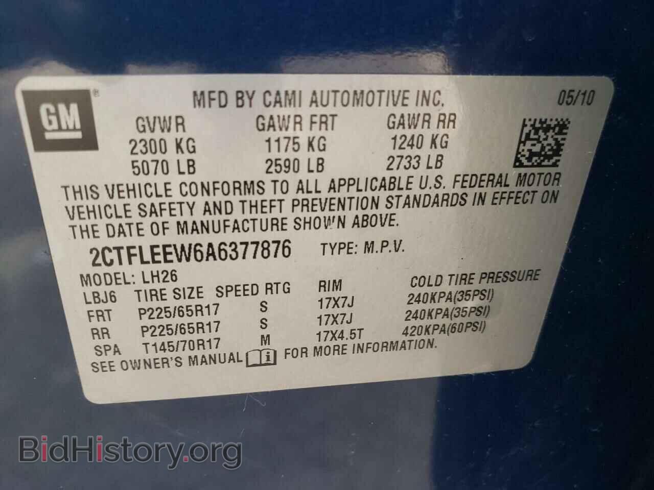 2010 GMC TERRAIN - VIN: 2CTFLEEW6A6377876 - Фото 10