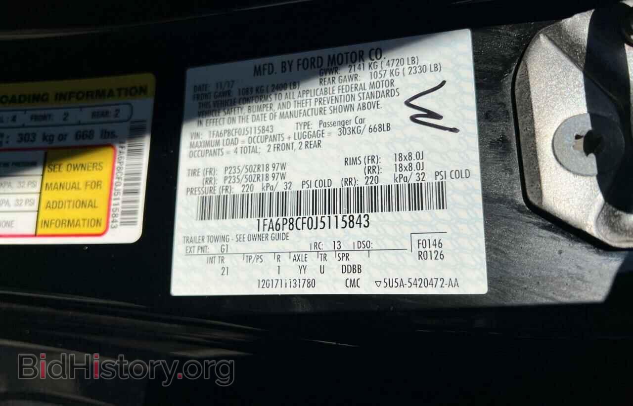 2018 FORD MUSTANG - VIN: 1FA6P8CF0J5115843 - Фото 10