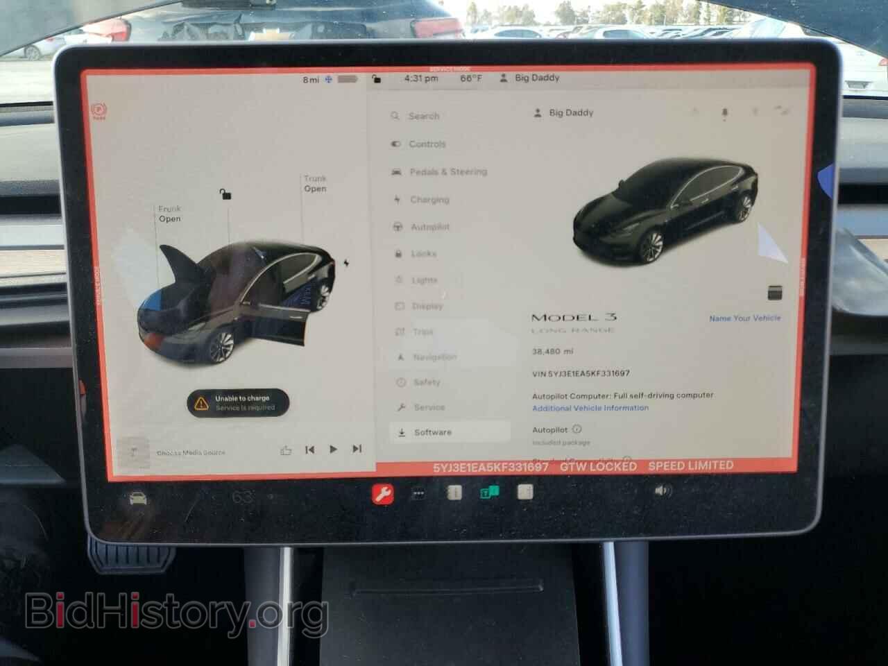 2019 TESLA MODEL 3 - VIN: 5YJ3E1EA5KF331697 - Фото 9