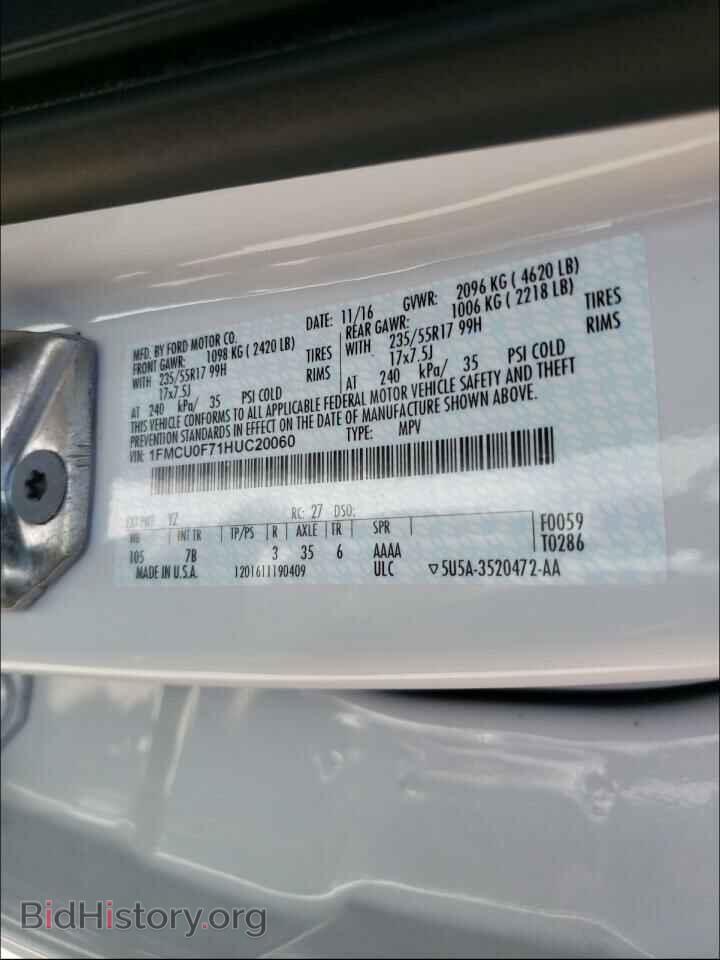 2017 FORD ESCAPE - VIN: 1FMCU0F71HUC20060 - Photo 10