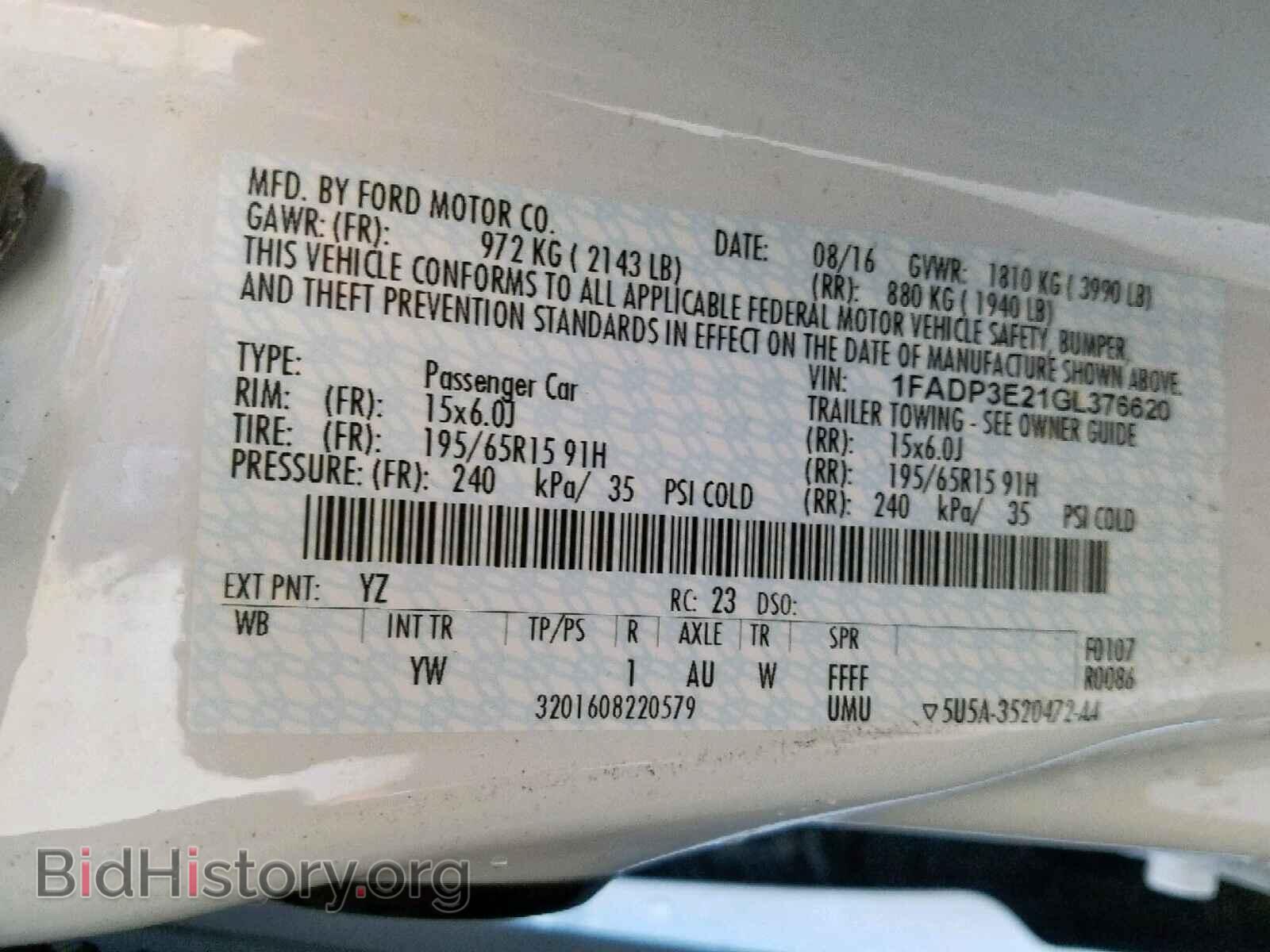 2016 FORD FOCUS - VIN: 1FADP3E21GL376620 - Photo 10