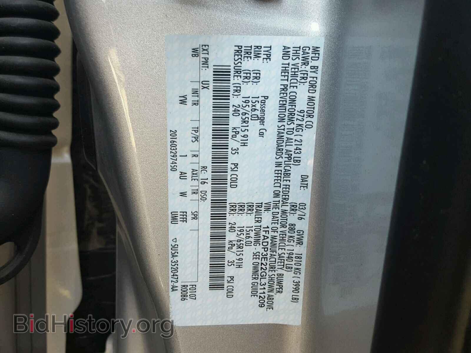 2016 FORD FOCUS - VIN: 1FADP3E22GL311209 - Фото 10