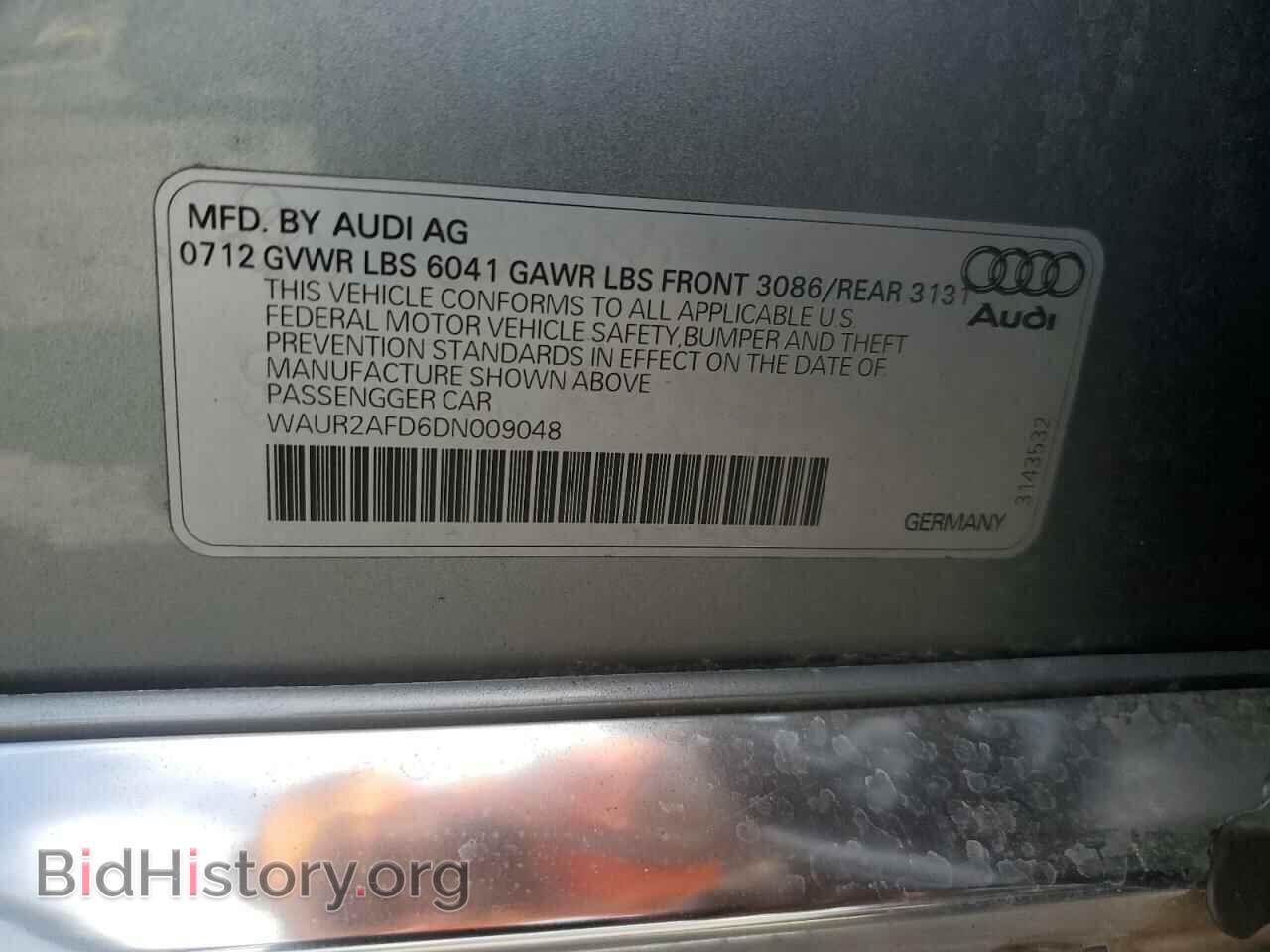 2013 AUDI A8 - VIN: WAUR2AFD6DN009048 - Фото 12