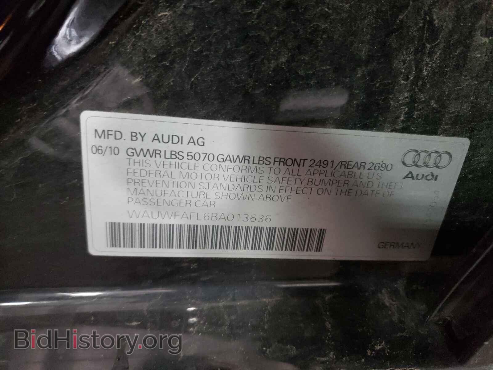 2011 AUDI A4 - VIN: WAUWFAFL6BA013636 - Фото 10