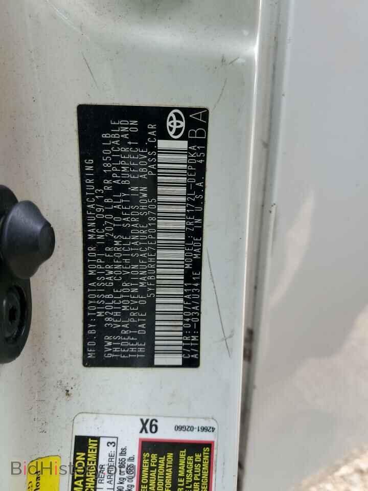 2014 TOYOTA COROLLA - VIN: 5YFBURHE7EP018705 - Фото 12