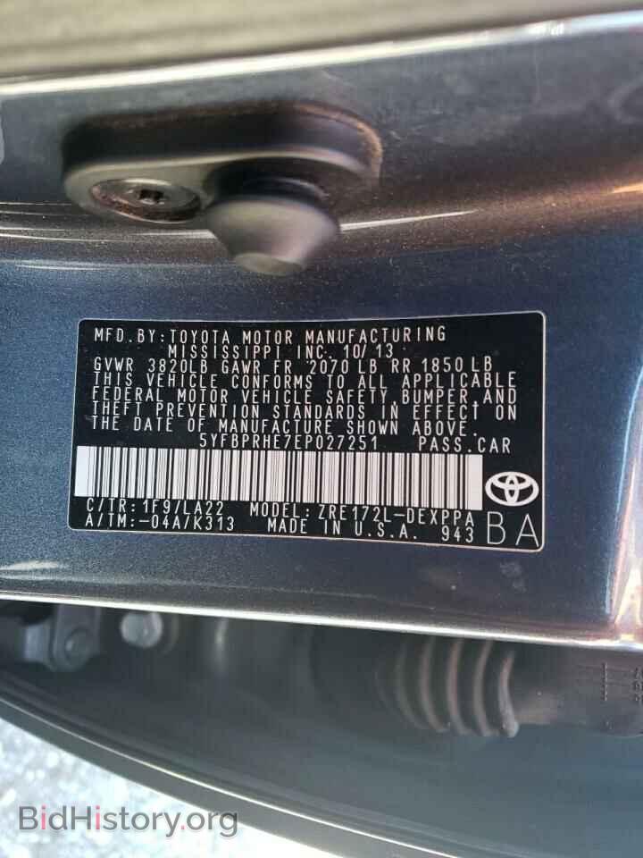 2014 TOYOTA COROLLA - VIN: 5YFBPRHE7EP027251 - Фото 12