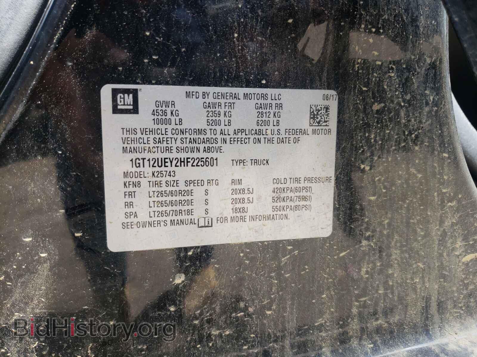 2017 GMC SIERRA - VIN: 1GT12UEY2HF225601 - Фото 10