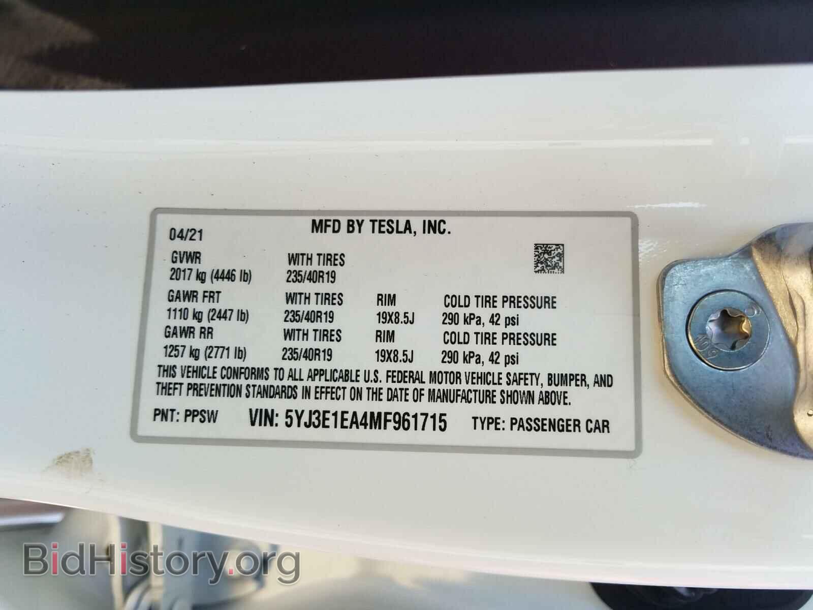 2021 TESLA MODEL 3 - VIN: 5YJ3E1EA4MF961715 - Photo 10