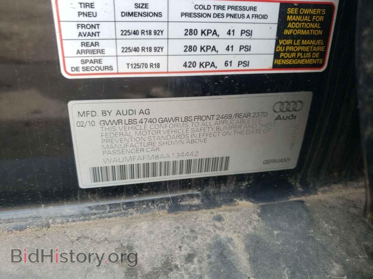 2010 AUDI A3 - VIN: WAUMFAFM8AA134442 - Фото 10