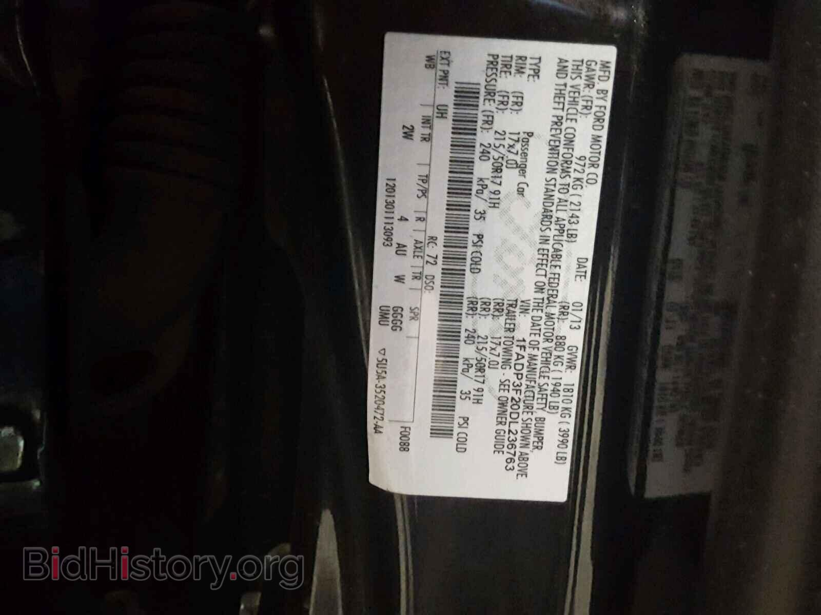 2013 FORD FOCUS - VIN: 1FADP3F20DL236763 - Фото 10