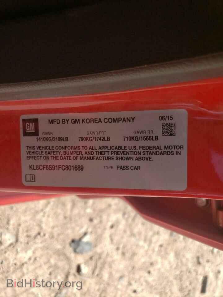 2015 CHEVROLET SPARK - VIN: KL8CF6S91FC801689 - Фото 10