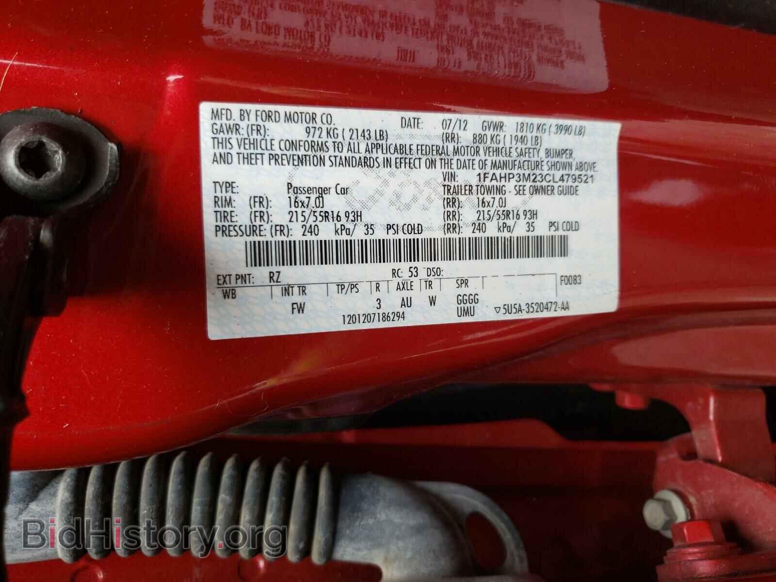 2012 FORD FOCUS - VIN: 1FAHP3M23CL479521 - Фото 10